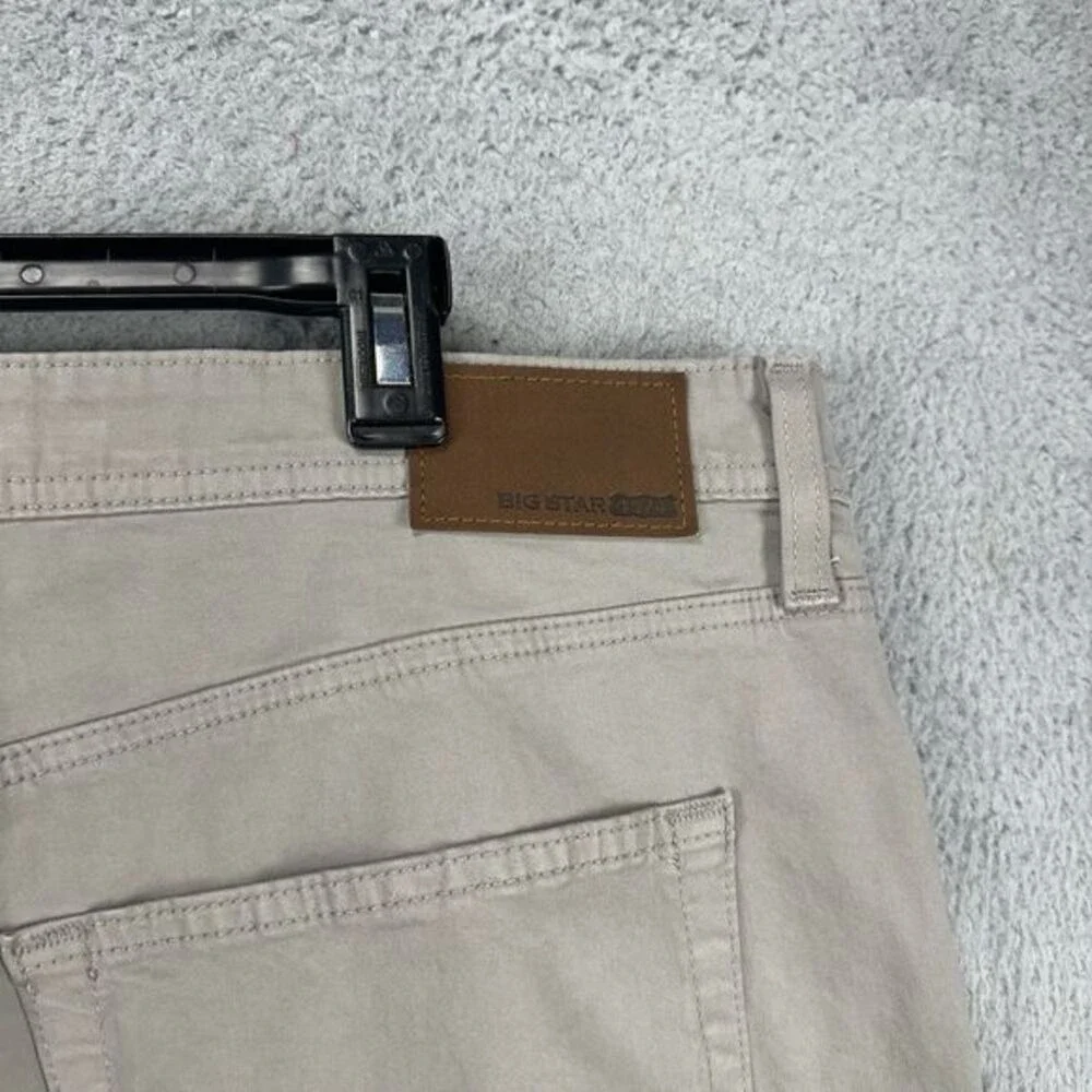 Big Star Khaki Pants Mens 40X32 Gray B Type 3 Flat Front Casual Stretch 5 Pocket